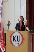 TUL:n puheenjohtaja, kansanedustaja Sirpa Paatero piti juhlapuheen.